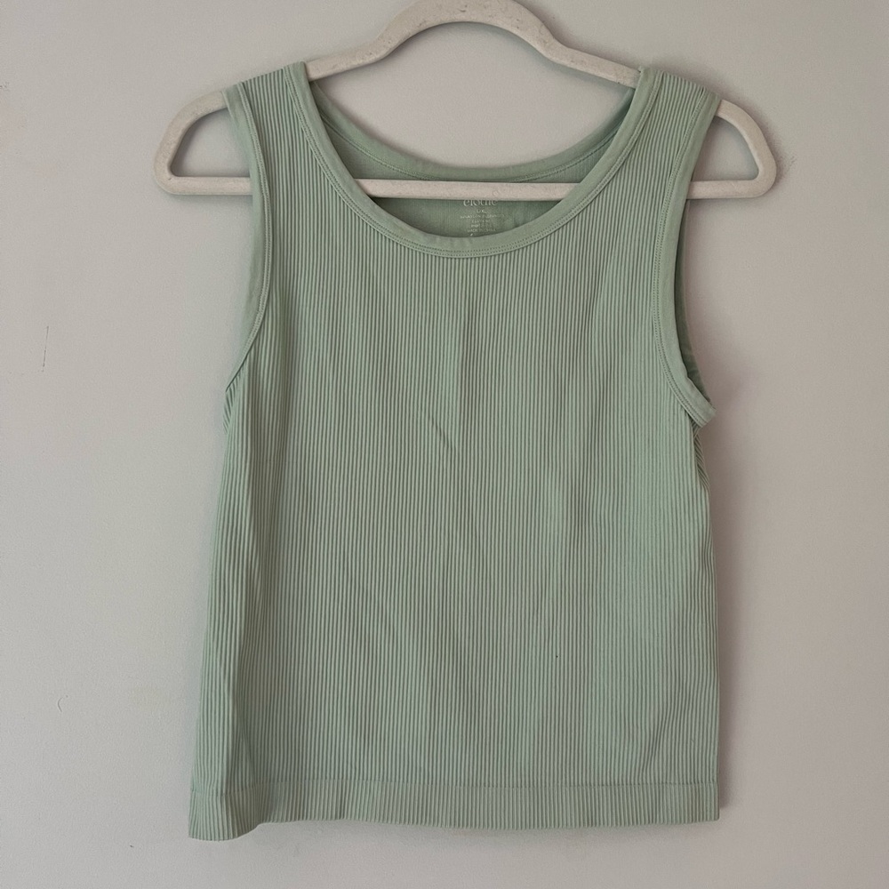 Elodie Light Green Ribbed Tank Top